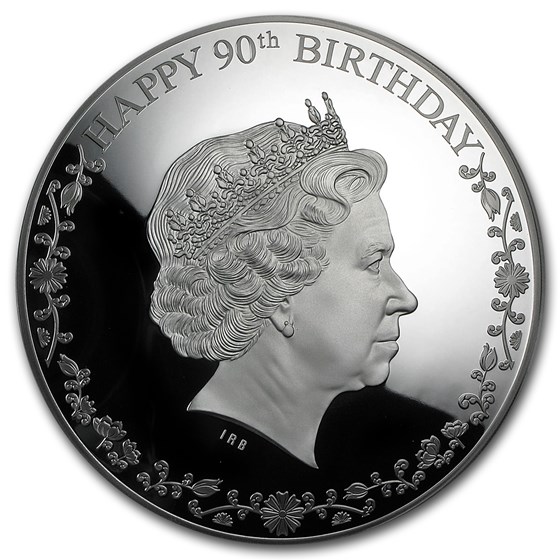 2016 Cook Islands 3 oz Silver Happy 90th Birthday Elizabeth II 2016 Cook Islands 3 oz Silver Happy 90th Birthday Elizabeth II